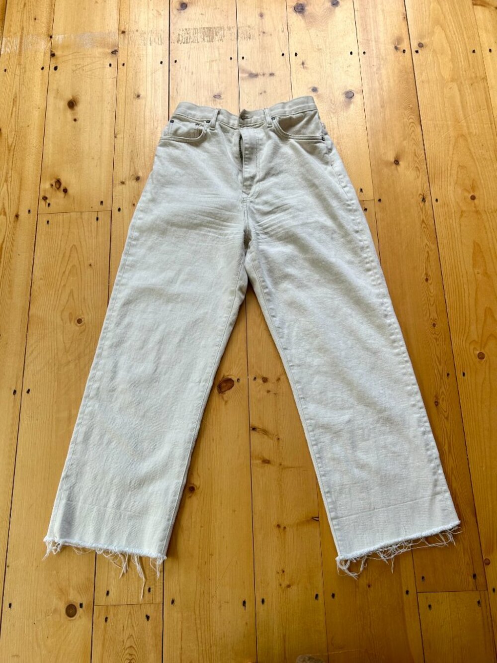 Imogene + Willie Catherine Wide Leg Jeans Natural Ecru Denim Size 28